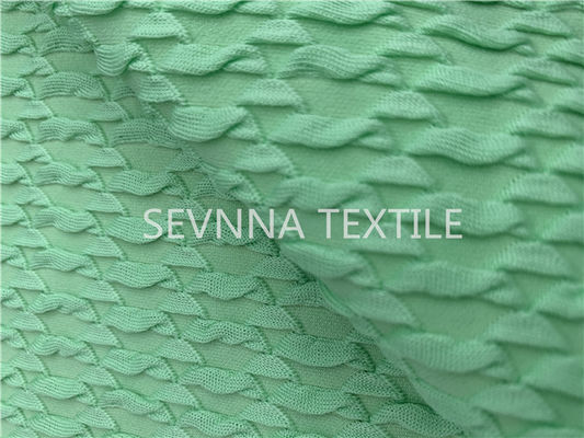 El hilado polivinílico de la textura del verde menta recicló la tela Repreve Spandex del traje de baño