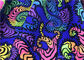 La tela bidireccional Fluo de neón brillante del punto del traje de baño del estiramiento colorea Digitaces impresas