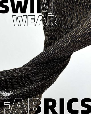 Tejido de traje de baño ecológico resistente al cloro con 69% de nylon reciclado, 20% de lurex y 11% de spandex