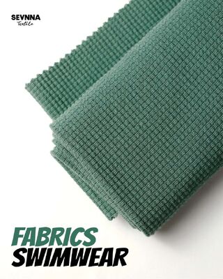 Tejido de natación texturizado de alta elasticidad con 95% algodón orgánico y 5% spandex para alta solidez del color