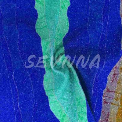 Tejido de punto doble Jacquard ecológico con acabado metálico