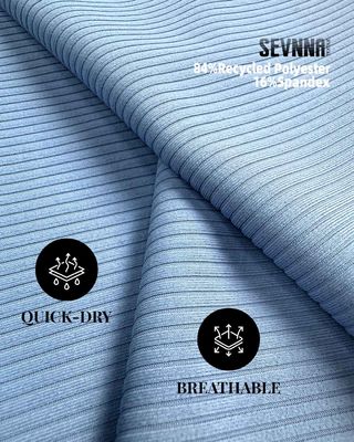 84% de poliéster reciclado 16% de contenido de spandex