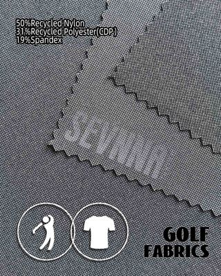 Tejido de doble punto 220gm 50% Nylon reciclado 31% Poliéster reciclado 19% Spandex para productos ecológicos versátiles