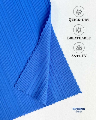 Tejidos con textura azul para trajes de baño de alto rendimiento y de moda