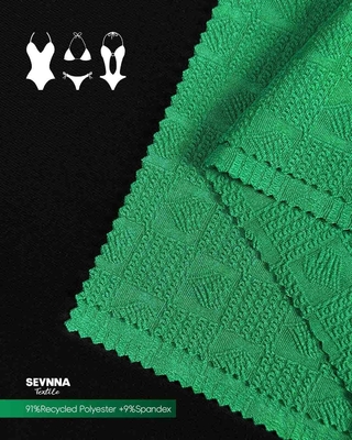 Tejidos de natación texturizados de alta retención de forma Alternativas 91% Poliéster reciclado 9% Spandex con garantía