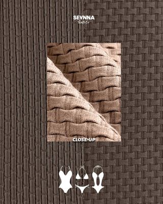 Tejido de punto doble de nailon reciclado y spandex de 105 cm, 360 g/m²