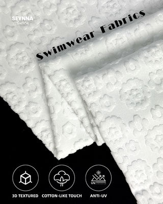 Tejido de baño texturizado 95% poliéster reciclado Alta resistencia al cloro