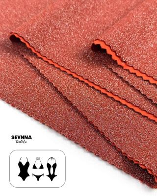 Tejido de punto doble de 230 g/m con nailon reciclado y acabado metálico para verano y otoño