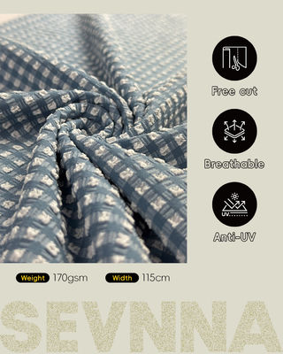 Tejido de baño texturizado de primera calidad con 115 cm de ancho, 170 g de peso y un patrón texturizado elegante para trajes de baño