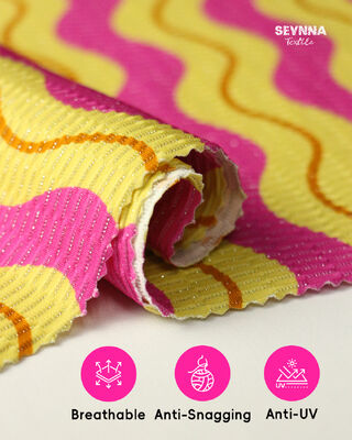 Tejido de bañador reciclado ecológico con 78% de nylon reciclado, 5% de plata metálica y 17% de spandex