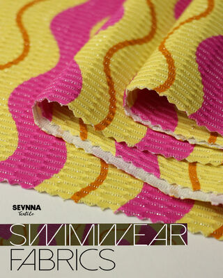 Tejido de bañador reciclado ecológico con 78% de nylon reciclado, 5% de plata metálica y 17% de spandex