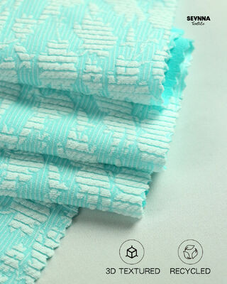Premium Textured Swim Fabric with 135cm Width 195gsm Weight and 50% Recycled Polyester Composition