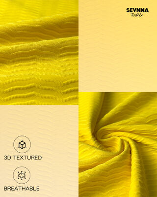 Premium Textured Swim Fabric with 85% Recycled Polyester + 15% Spandex, 125cm Width, and High Durability for Swimwear