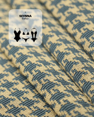 Tejido de baño texturizado de secado rápido con un peso de 370 g/m² y 135 cm de ancho para trajes de baño de alto rendimiento