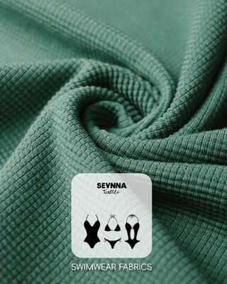 Tejido de natación texturizado de alta elasticidad con 95% algodón orgánico y 5% spandex para alta solidez del color