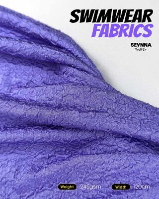 86% Nailon Reciclado UPF 50+ Tejido de Baño Texturizado de 245 g/m² para Ropa de Baño y Ropa Deportiva de Alto Rendimiento