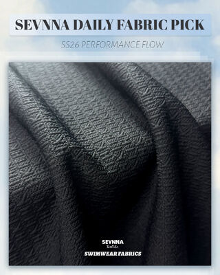 Tejido de natación texturizado de alta resistencia al cloro con 98% de poliéster reciclado y protección UPF 50+