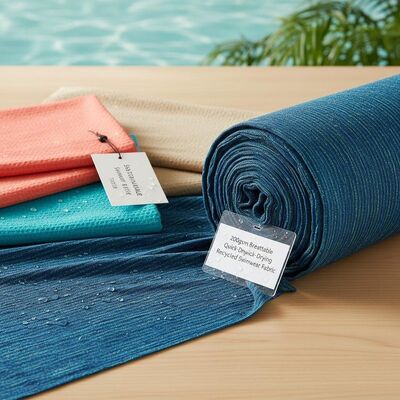 Tejido de bañador reciclado de secado rápido y transpirable de 200 gramos para textiles de bañador sostenibles
