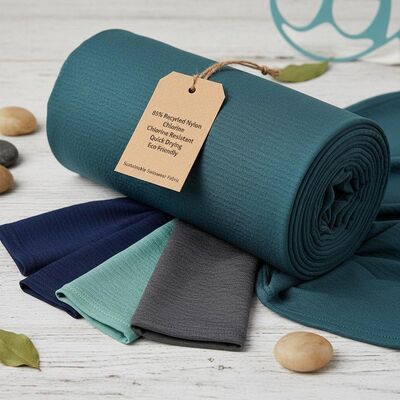 85% Recycled Nylon Chlorine Resistant Quick Drying Eco Friendly Swimwear Fabric for Sustainable Swimwear Brands