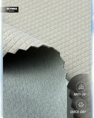 Tejido de doble punto de estilo jacquard de poliéster reciclado de 260 gramos para productos textiles cómodos y duraderos