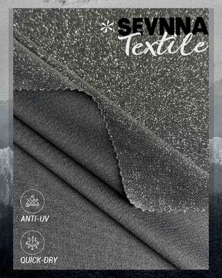 Fog Foil Metallic Print Hologram Recycled Lycra Fabric Circular Knit Soft Stretch Fabric Suitable for Athletic Wear Swimwear and Leisurewear