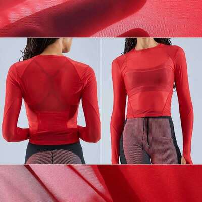 75GSM UPF 30+ Ultra Lightweight PA LYCRA SPORT Stretch Fabric for Running Tops SP7915