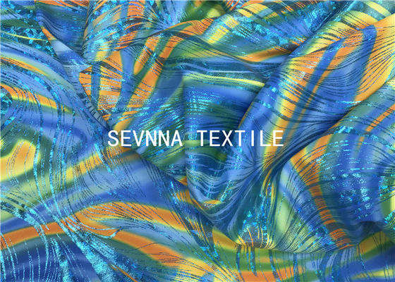El estiramiento estupendo de la tela del punto del Activewear de la impresión de la sensación de la mano del tacto del papel de ROICA Spandex guarda elástico Cuttable libre caliente