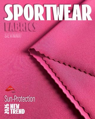 152 cm de ancho Tejido de Lycra reciclado en patrón simple para ropa respetuosa con el medio ambiente