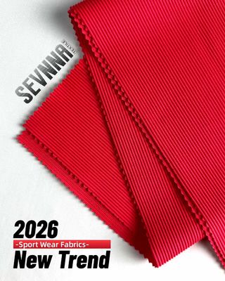 Tejido de punto deportivo para ropa deportiva, estilo atlético, rojo, 265-270 gsm, para negocios de ropa