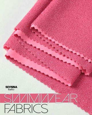 Tejido de baño ecológico con Lurex plateado de 150 cm de ancho y certificado GRS para trajes de baño sostenibles