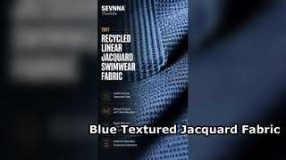 Tejido Jacquard con textura azul para ropa deportiva y trajes de baño